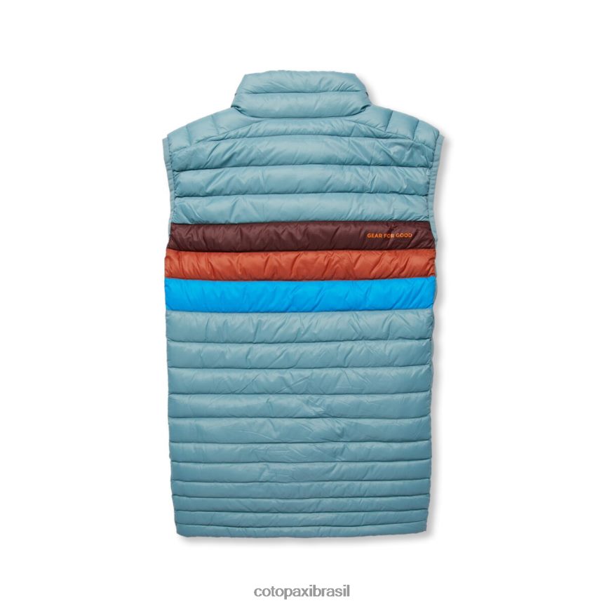 Cotopaxi homens colete de penas de fogo PFLZ128 roupas listras de grama azul