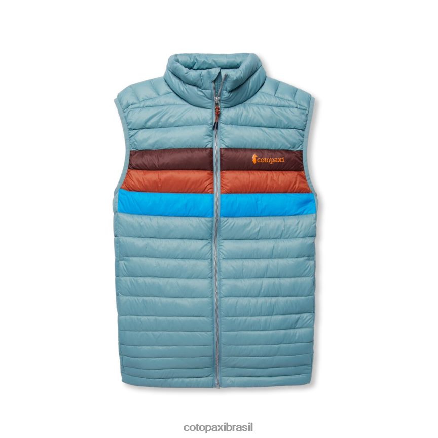 Cotopaxi homens colete de penas de fogo PFLZ128 roupas listras de grama azul