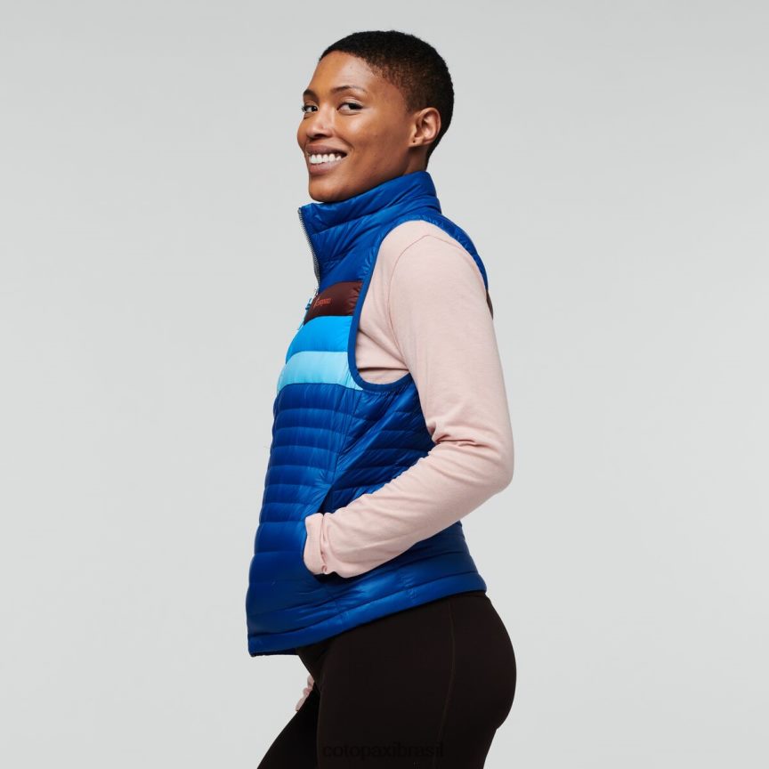 Cotopaxi mulheres colete de penas de fogo PFLZ44 roupas listras do Pacífico