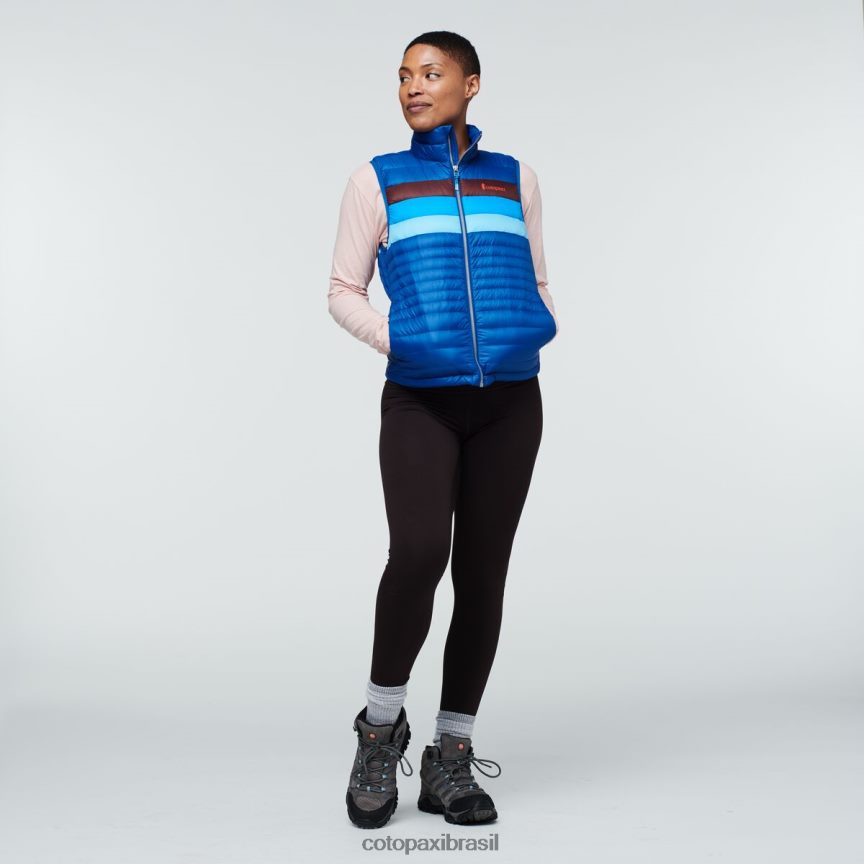 Cotopaxi mulheres colete de penas de fogo PFLZ44 roupas listras do Pacífico