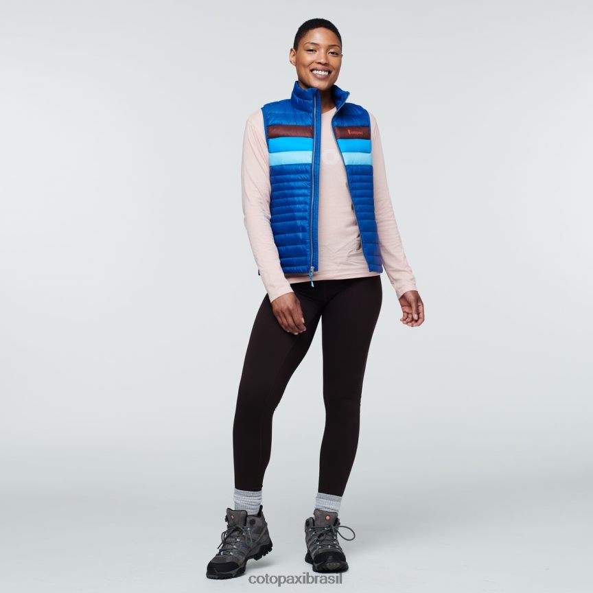Cotopaxi mulheres colete de penas de fogo PFLZ44 roupas listras do Pacífico
