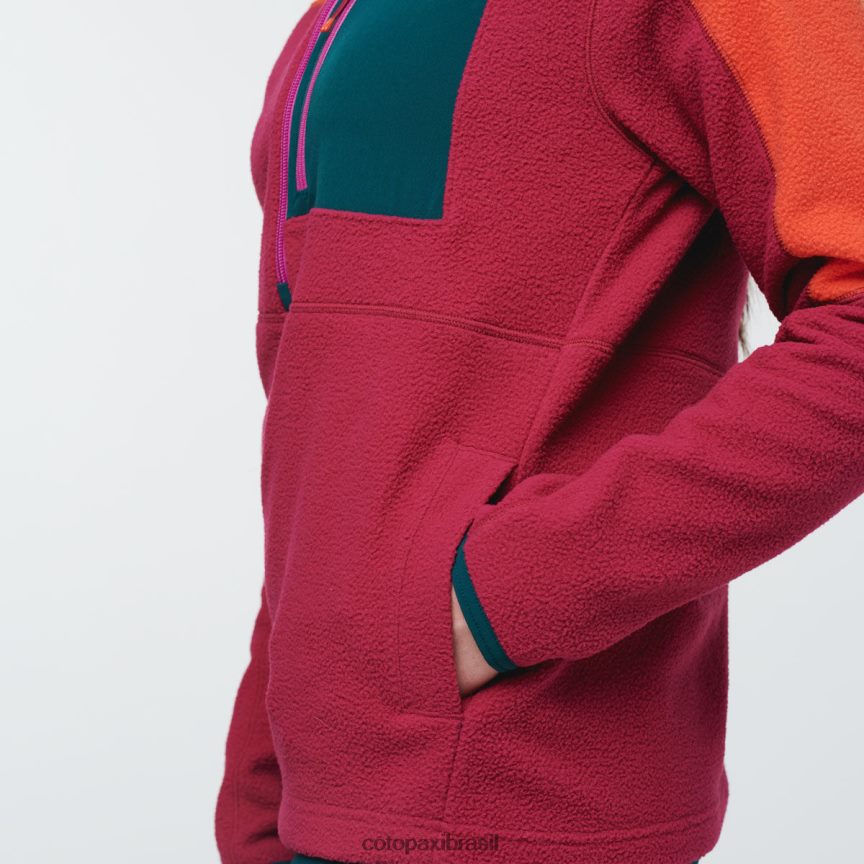Cotopaxi mulheres jaqueta de lã com meio zíper abrazo PFLZ33 roupas canyon/framboesa