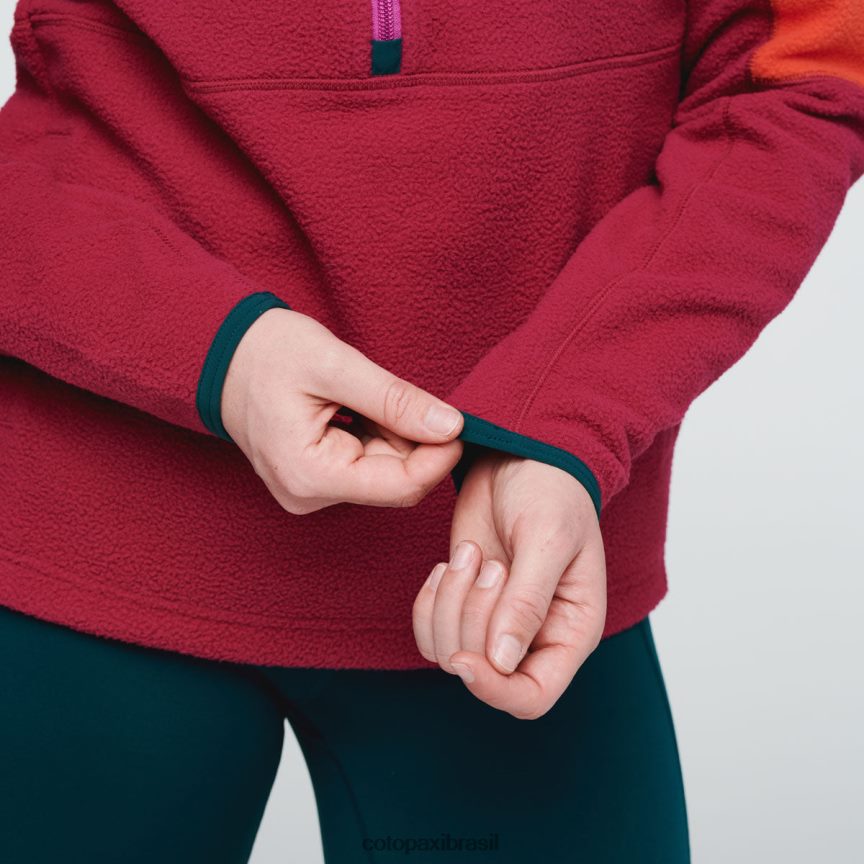 Cotopaxi mulheres jaqueta de lã com meio zíper abrazo PFLZ33 roupas canyon/framboesa