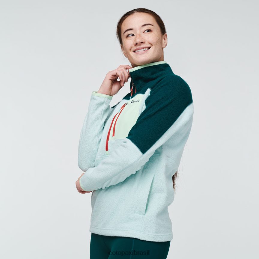 Cotopaxi mulheres jaqueta de lã com meio zíper abrazo PFLZ34 roupas oceano profundo/gelo