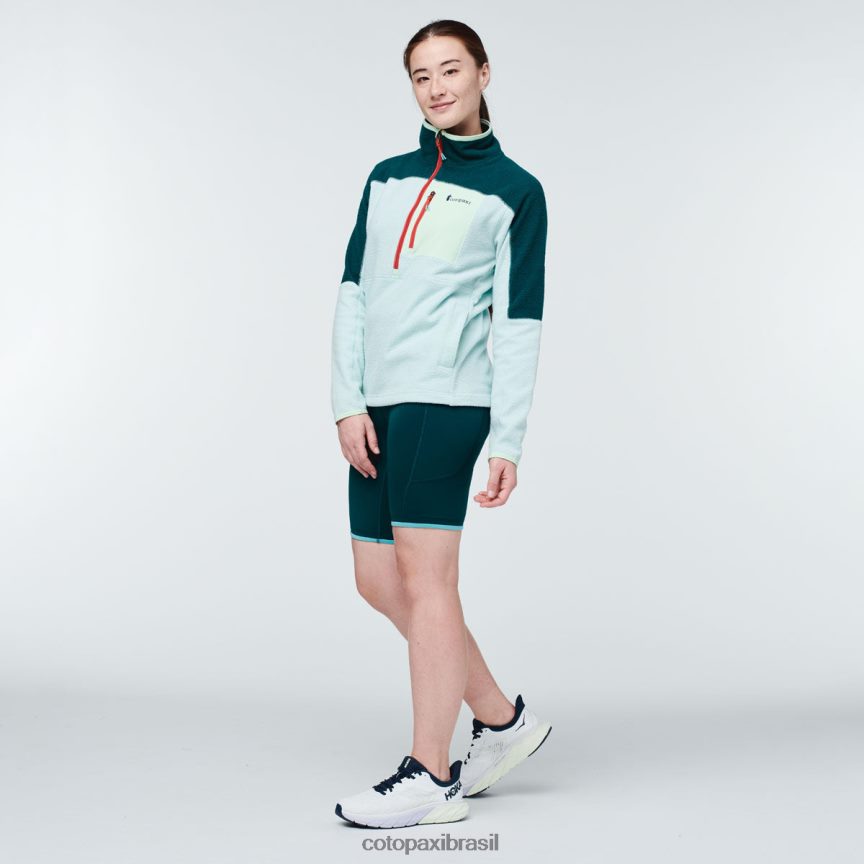 Cotopaxi mulheres jaqueta de lã com meio zíper abrazo PFLZ34 roupas oceano profundo/gelo