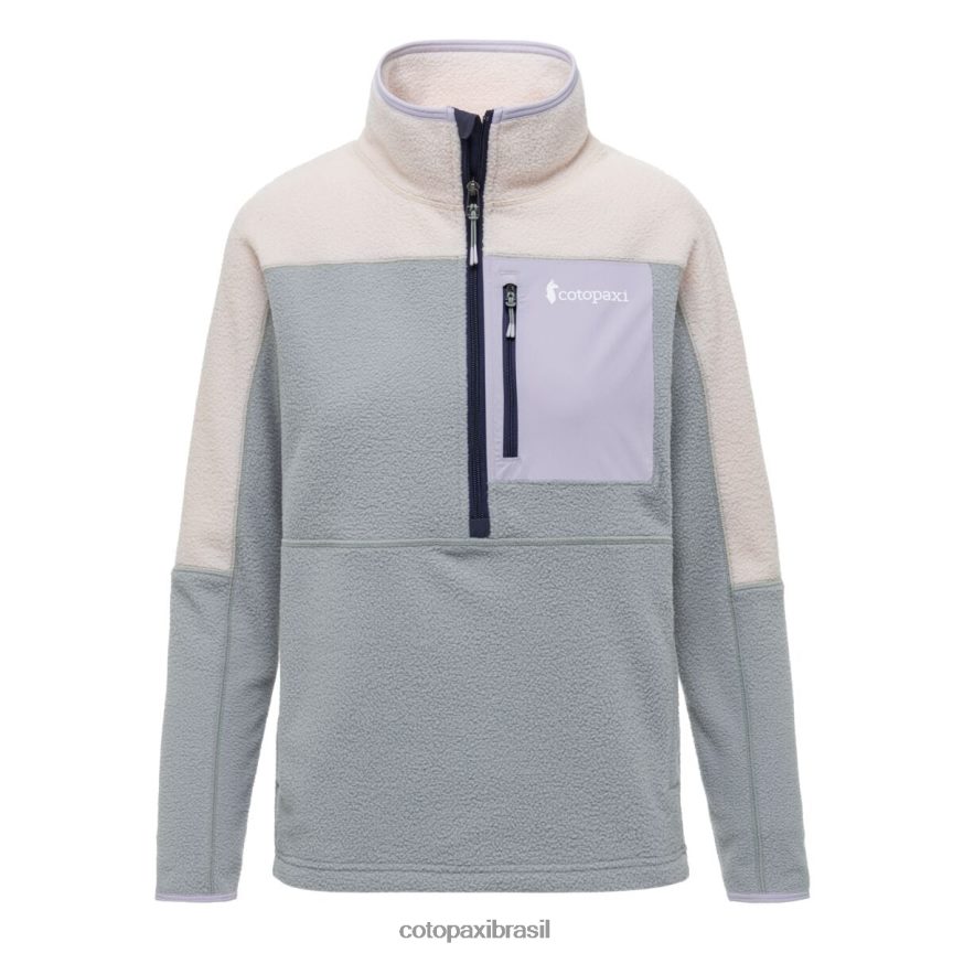 Cotopaxi mulheres jaqueta de lã com meio zíper abrazo PFLZ39 roupas creme/pincel