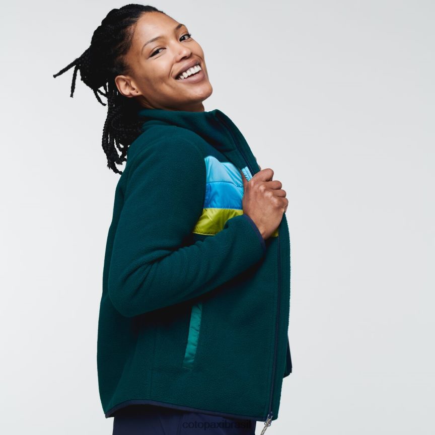 Cotopaxi mulheres jaqueta de lã teca com zíper completo PFLZ36 roupas floresta de algas