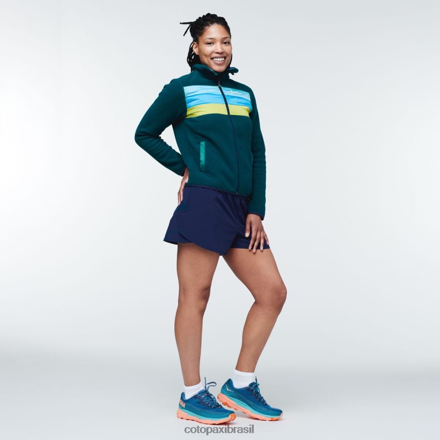 Cotopaxi mulheres jaqueta de lã teca com zíper completo PFLZ36 roupas floresta de algas