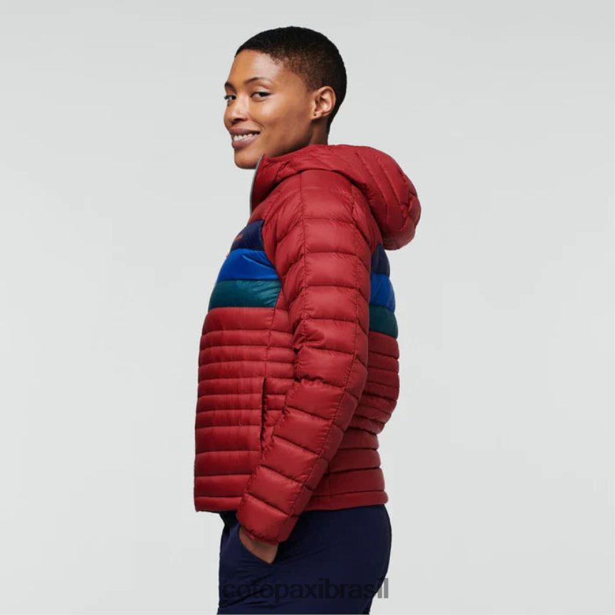 Cotopaxi mulheres jaqueta fuego com capuz PFLZ31 roupas listras de groselha