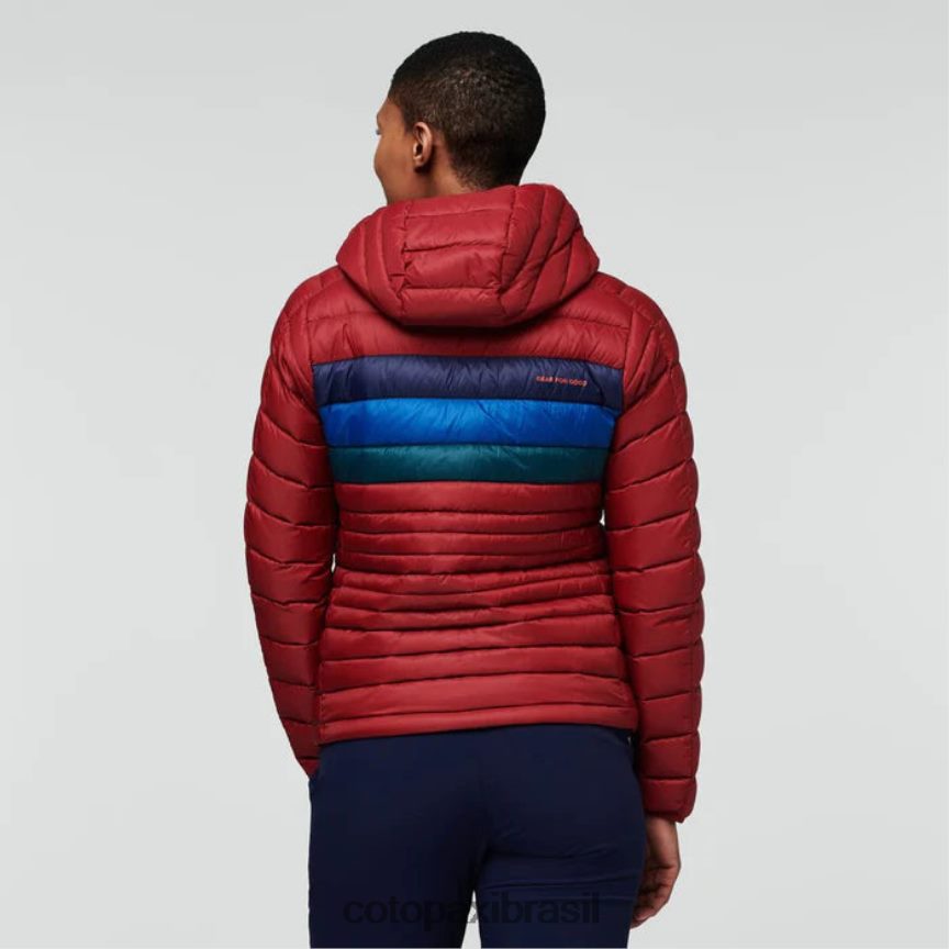 Cotopaxi mulheres jaqueta fuego com capuz PFLZ31 roupas listras de groselha