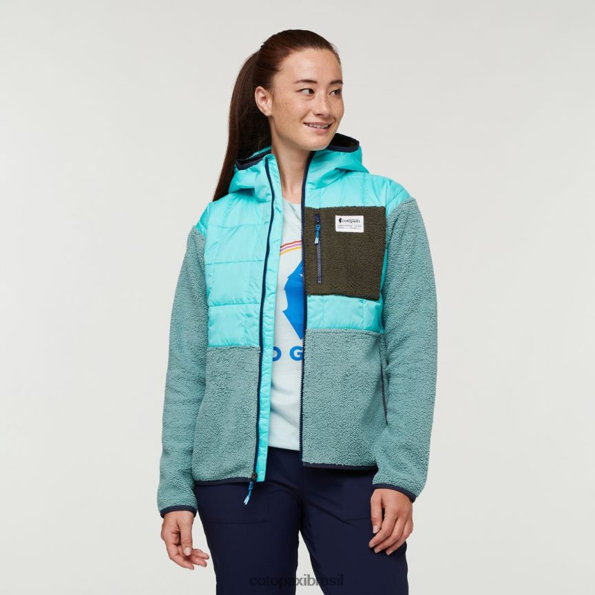 Cotopaxi mulheres jaqueta híbrida trico PFLZ29 roupas céu/grama azul