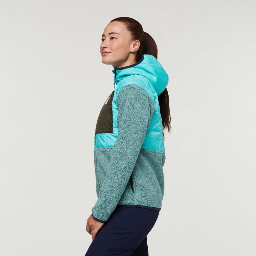 Cotopaxi mulheres jaqueta híbrida trico PFLZ29 roupas céu/grama azul