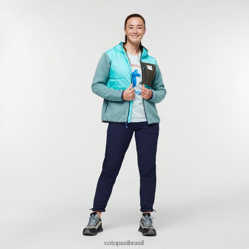 Cotopaxi mulheres jaqueta híbrida trico PFLZ29 roupas céu/grama azul