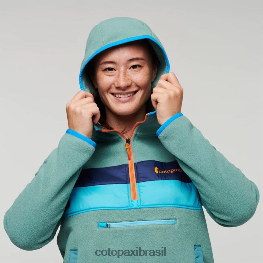Cotopaxi mulheres jaqueta teca de lã com capuz e meio zíper PFLZ42 roupas Kentucky