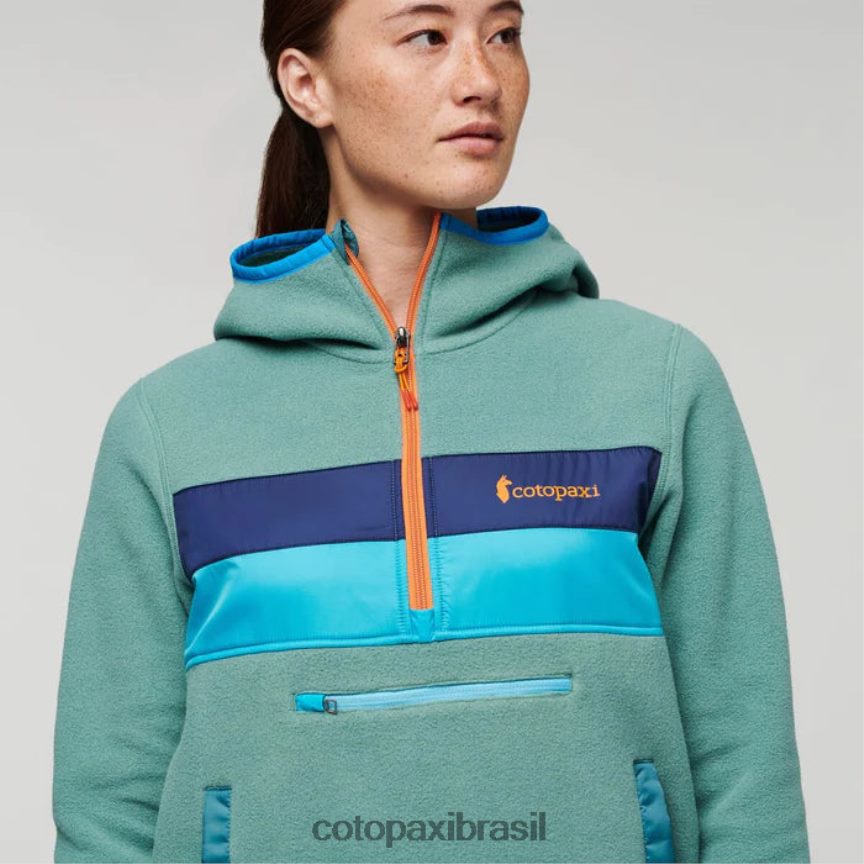 Cotopaxi mulheres jaqueta teca de lã com capuz e meio zíper PFLZ42 roupas Kentucky