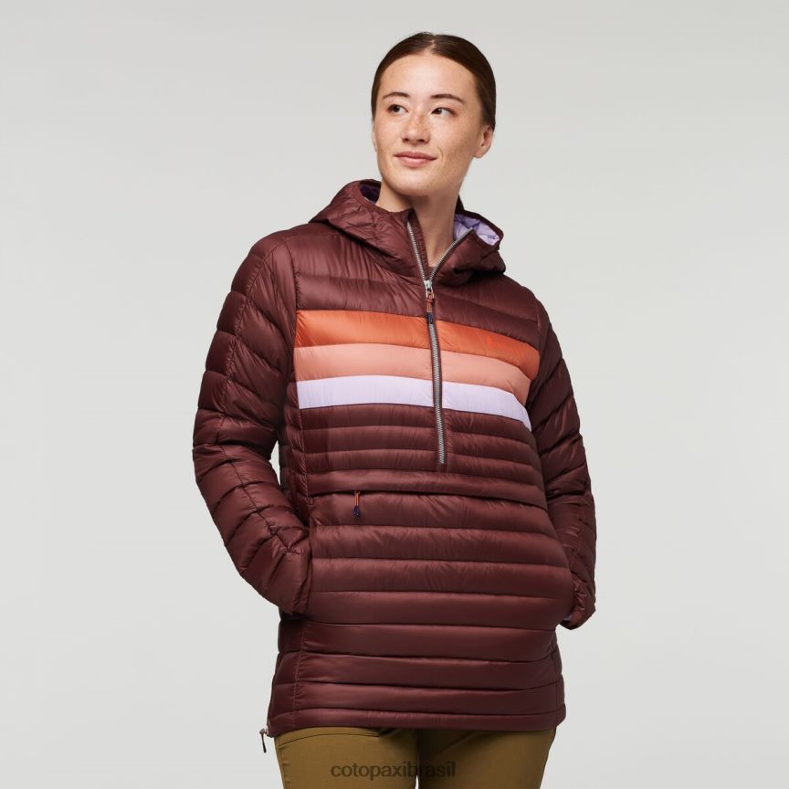 Cotopaxi mulheres pulôver fuego com capuz PFLZ5 roupas listras castanhas