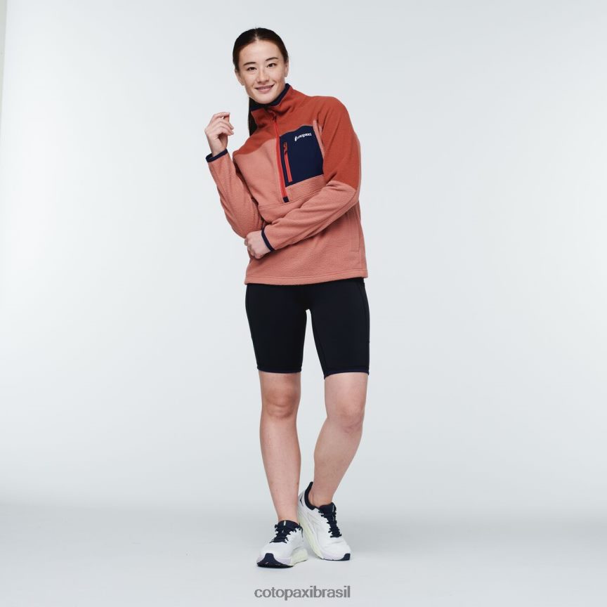 Cotopaxi mulheres casaco abrazo com meio zíper PFLZ35 roupas tempero/terroso