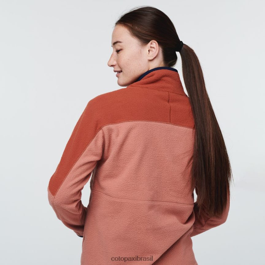 Cotopaxi mulheres casaco abrazo com meio zíper PFLZ35 roupas tempero/terroso