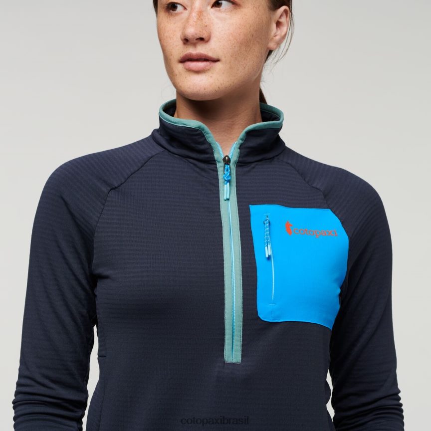 Cotopaxi mulheres pulôver de lã com meio zíper otero PFLZ22 roupas grafite