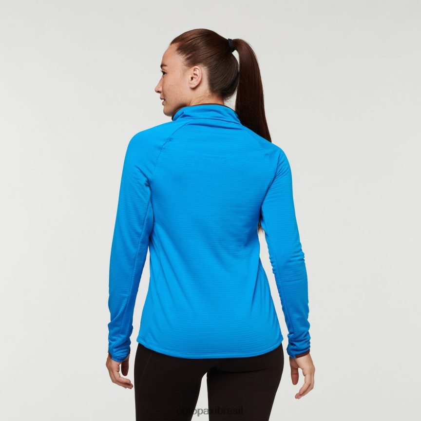 Cotopaxi mulheres pulôver de lã com meio zíper otero PFLZ23 roupas água salgada/castanha