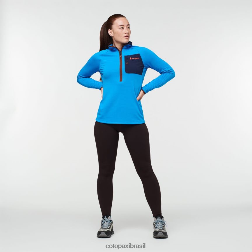 Cotopaxi mulheres pulôver de lã com meio zíper otero PFLZ23 roupas água salgada/castanha