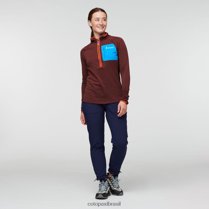 Cotopaxi mulheres pulôver de lã com meio zíper otero PFLZ24 roupas castanha/marítima