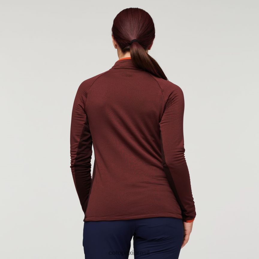 Cotopaxi mulheres pulôver de lã com meio zíper otero PFLZ24 roupas castanha/marítima