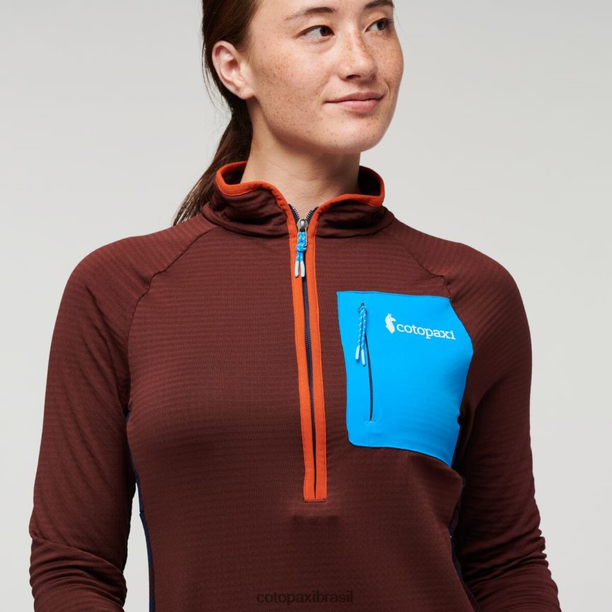 Cotopaxi mulheres pulôver de lã com meio zíper otero PFLZ24 roupas castanha/marítima
