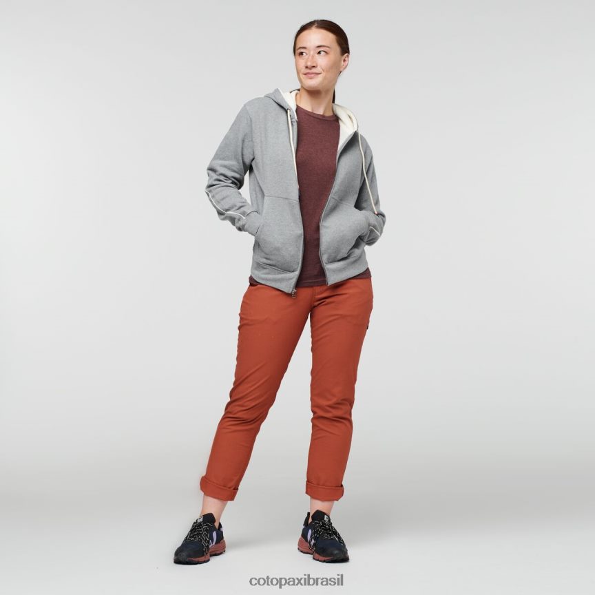 Cotopaxi mulheres faça um bom moletom orgânico com zíper completo PFLZ57 roupas urze cinza